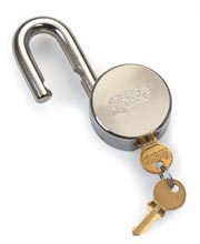 4124-319 Derails - Accessories 
Short Shackle Padlock
Solid body chrome plated padlock. 3/8" diameter shackle x 1-1/16"" long x 5/6" inside